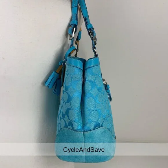 Coach Aqua Signature Tote Bag - Stylish Leather